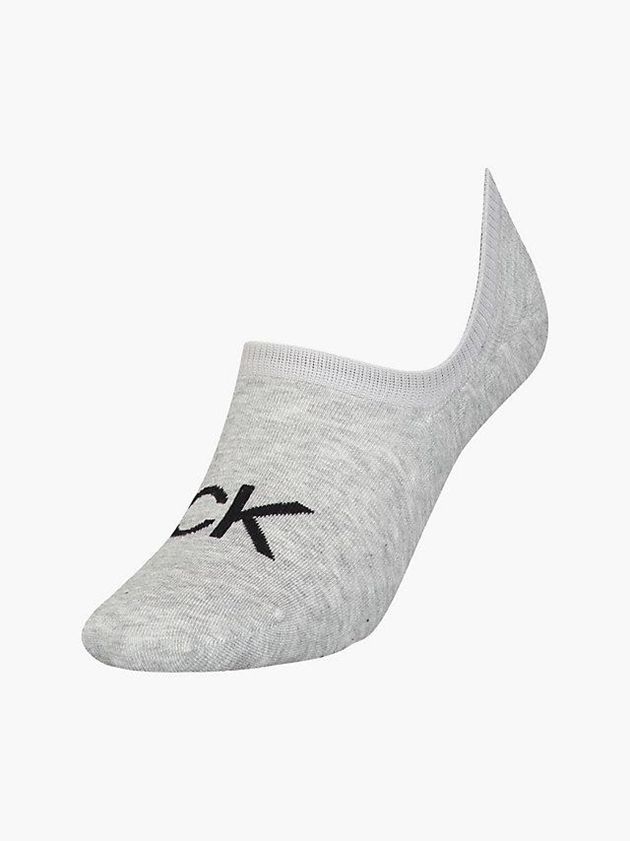 Calvin Klein USA Logo Invisible Womens Socks Grey 2843975-GT